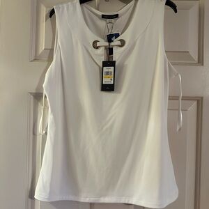 Tommy Hilfiger Cream Tank Top with Tie Accents